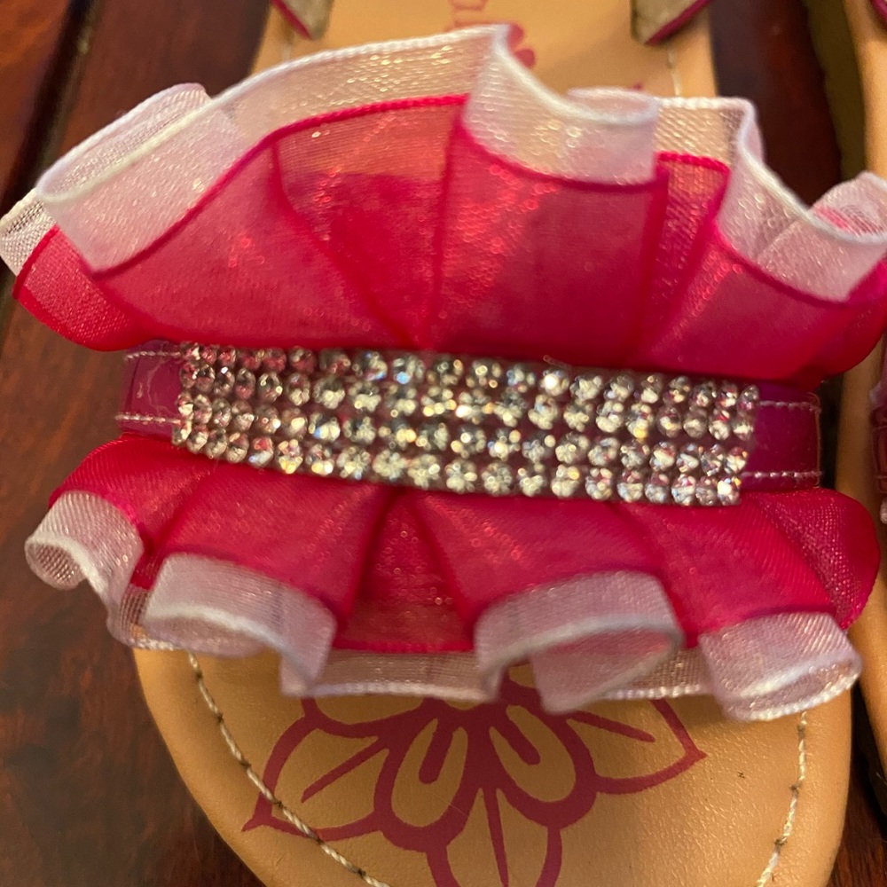 Hot pink Ruffle Sandal - Picture 3 of 5